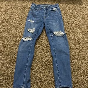 American eagel skinny ripped jeans, size 00